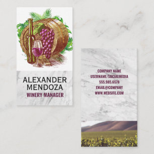 Wine Barrel   Vineyard Business Card
