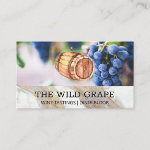 Wine Barrel   Wine Grapes Business Card