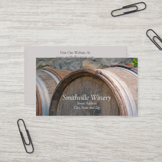 Wine Barrels Winery Business Card (Front/Back In Situ)