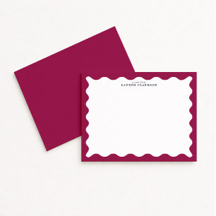 Wine Berry Wavy Frame Note Card