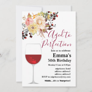 Wine birthday invitation, Aged to Perfection Invitation