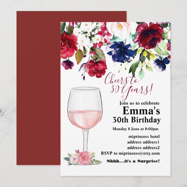Wine birthday invitation, Aged to Perfection Invitation (Front/Back)