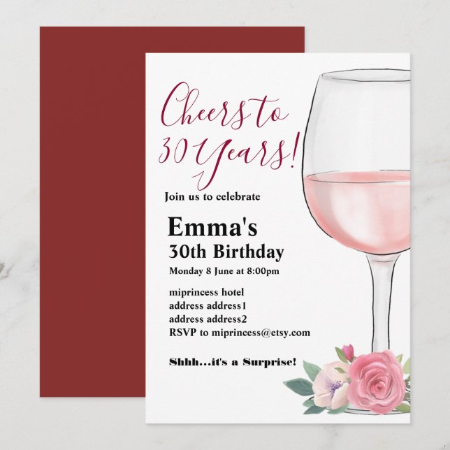Wine birthday invitation, Aged to Perfection Invitation (Front/Back)