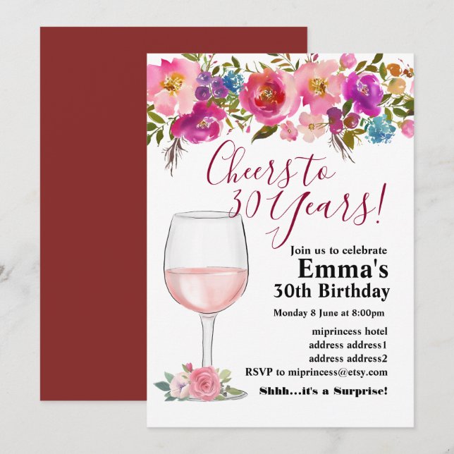 Wine birthday invitation, Aged to Perfection Invitation (Front/Back)