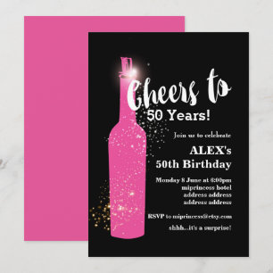 Wine birthday invitation, cheers to any years! invitation