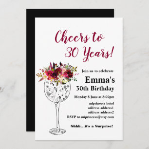 Wine birthday invitation, Cheers to! Invitation