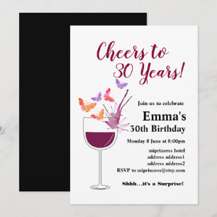Wine birthday invitation, Cheers to! Invitation