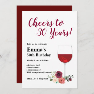 Wine birthday invitation, Cheers to! Invitation