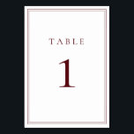 Wine Bordeaux Classic Minimalist Table Number<br><div class="desc">Wine Bordeaux Classic Minimalist Table Number - fully customizable.</div>