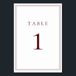 Wine Bordeaux Classic Minimalist Table Number<br><div class="desc">Wine Bordeaux Classic Minimalist Table Number - fully customizable.</div>