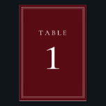 Wine Bordeaux Classic Minimalist Table Number<br><div class="desc">Wine Bordeaux Classic Minimalist Table Number - fully customizable. **PLEASE NOTE: To order,  simply adjust your table number and add each number to your cart separately. Then check out once you are finished.</div>