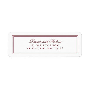 Wine Bordeaux Modern Minimalist Return Address