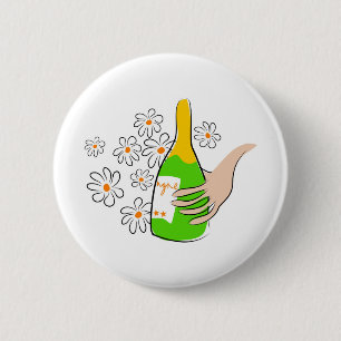 wine bottle 2 inch round button