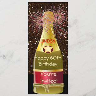 WINE BOTTLE  60th Birthday Invitation