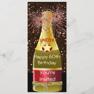 WINE BOTTLE  60th Birthday Invitation