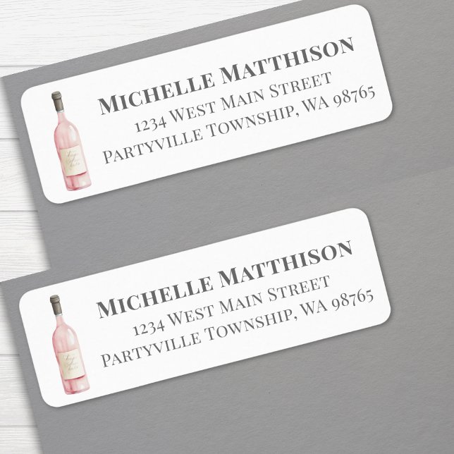 Wine Bottle Adresse de retour (Wine Bottle Return Address label )
