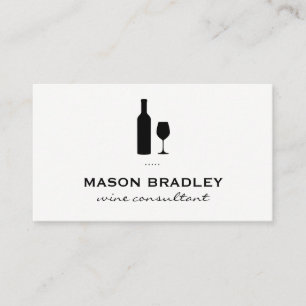 Wine Bottle and Glass Business Card