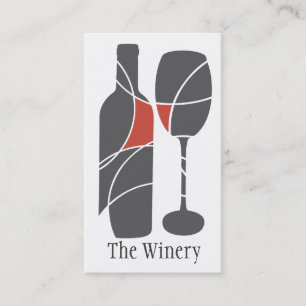 Wine bottle and glass business card