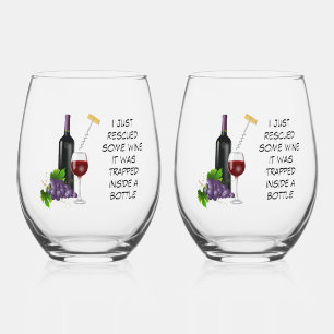 Wine bottle and glass illustration