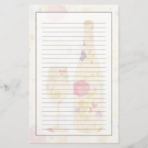 Wine Bottle and Glass Stationery