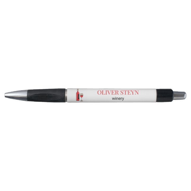 Wine bottle and glass white pen (Front)