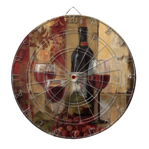Wine Bottle and Wine Glasses Dartboard