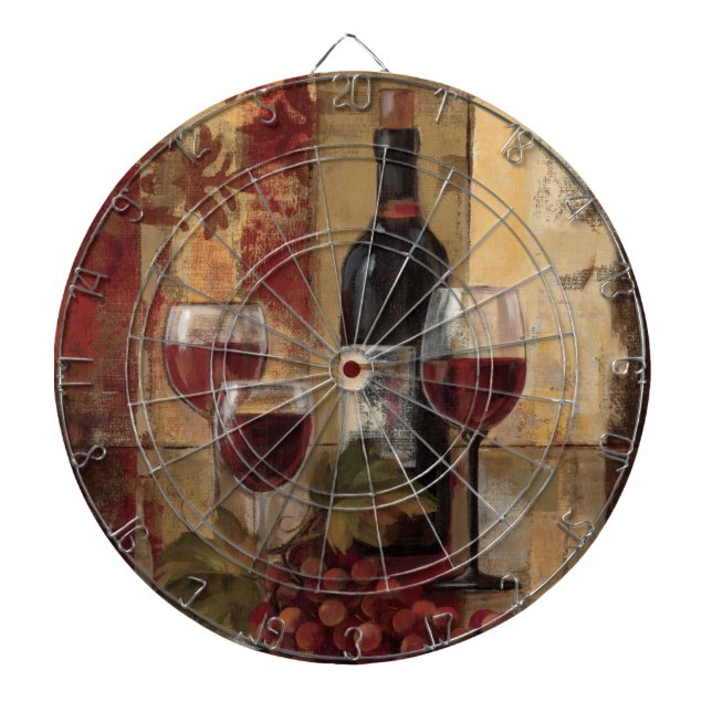 Wine Bottle and Wine Glasses Dartboard (Front)