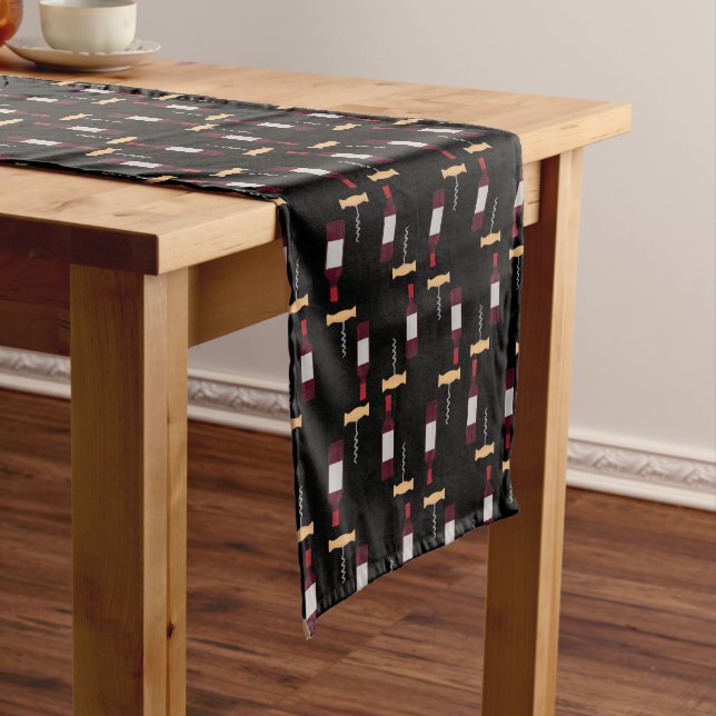 Wine Bottle Cork Screw Pattern  Long Table Runner (In Situ)