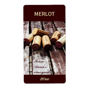 Wine bottle corks bottle label