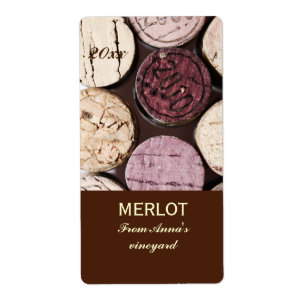 Wine bottle corks bottle label
