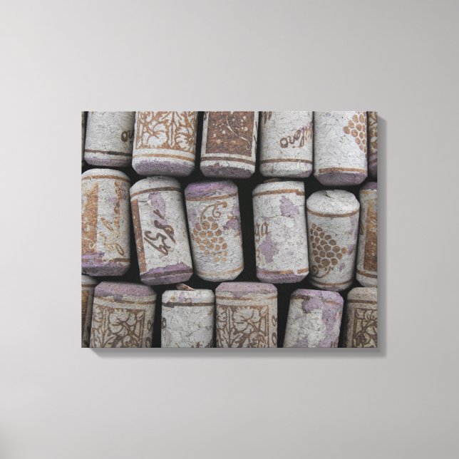 Wine Bottle Corks Close-Up Photo Canvas (Front)