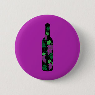 Wine Bottle Dark 2 Inch Round Button
