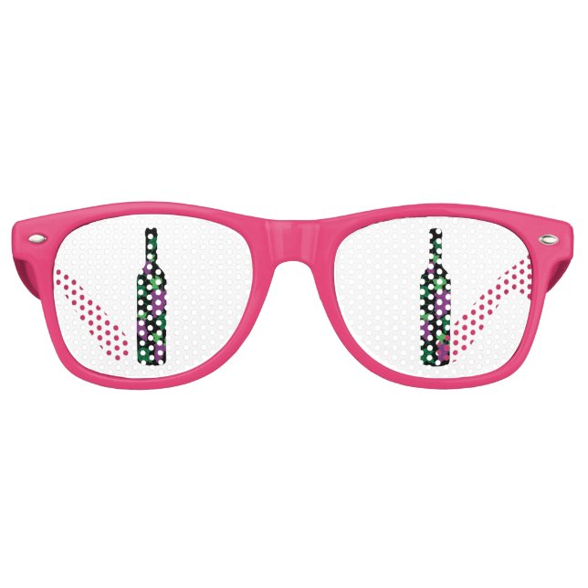 Wine Bottle Dark Retro Sunglasses (Front)