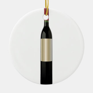 Wine bottle design ceramic ornament