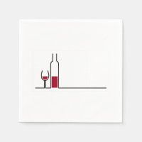 Wine Bottle & Glass Napkin