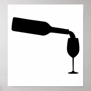 Wine bottle glass poster