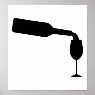 Wine bottle glass poster
