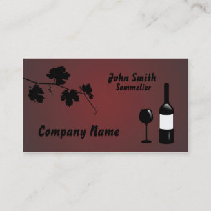 Wine Bottle Grape vine Silhouette Business Card