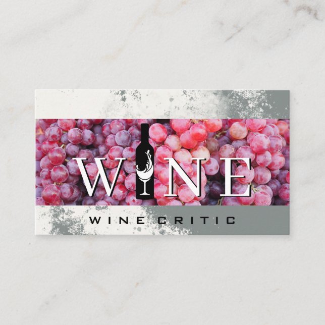 Wine Bottle | Grapes | Vineyard Business Card (Front)