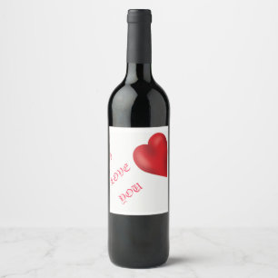 wine bottle [i love you] wine label