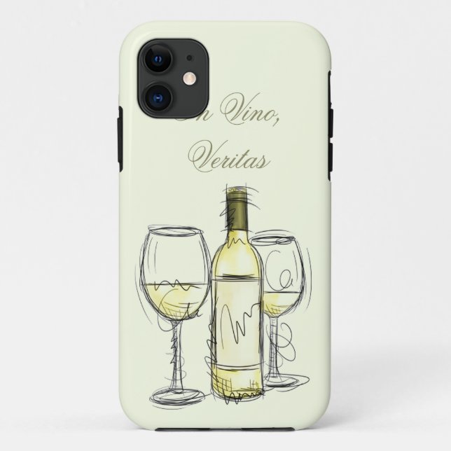 wine bottle "in vino veritas" iphone case (Back)