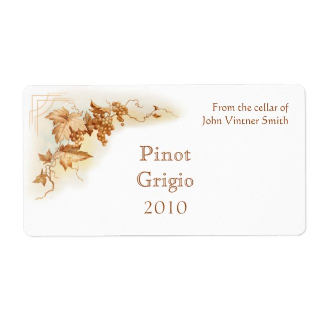 Wine bottle label (Front)