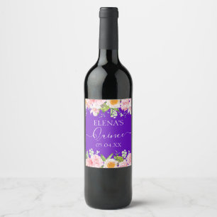 Wine Bottle Label Birthday Quinceanera Party Favou