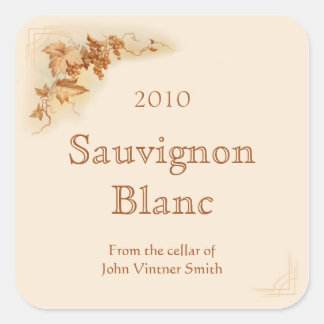 Wine bottle label sticker