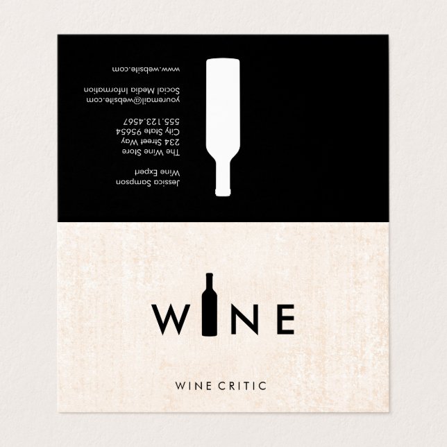 Wine Bottle Logo Business Card (Outside Unfolded)