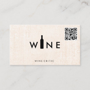 Wine Bottle Logo   QR Code Business Card