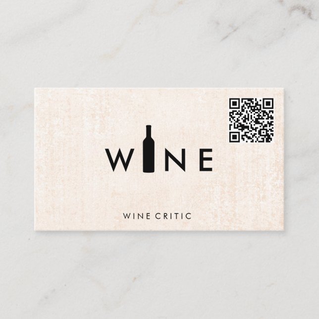 Wine Bottle Logo | QR Code Business Card (Front)