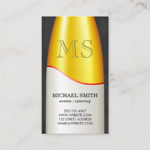 Wine Bottle Monogram Business Card
