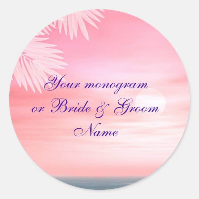 Wine Bottle or Beer Labels Beach Wedding (Front)