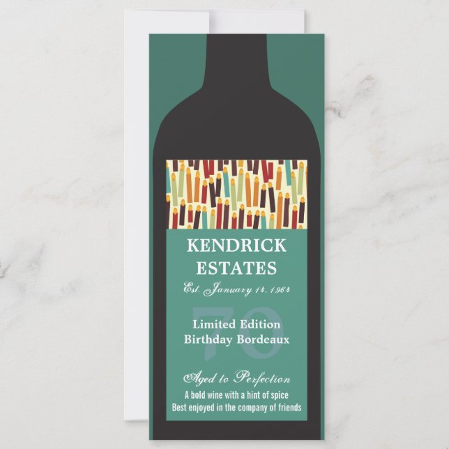 Wine Bottle Party Invitation (Front)